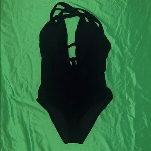 NWOT BeccaStylish Black One Piece Swimsuit size Small